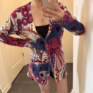 Victoria Beckham Multicolored Graphic Cardigan Sweater